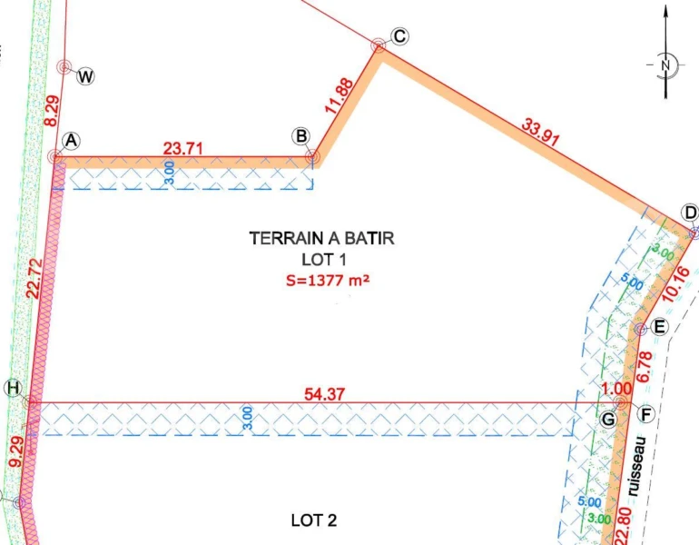 lot 1 plan bornage