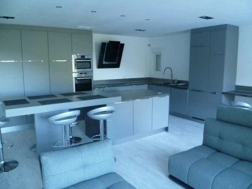 Cuisine Parquet Acier inoxydable