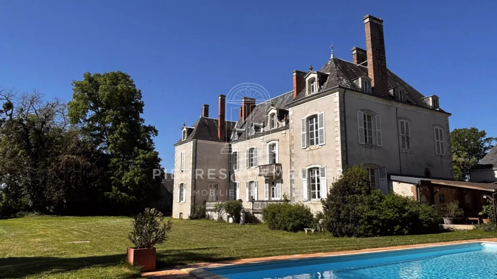CHATEAU A RENOVER - CHATEAU A VENDRE DANS L'INDRE - CHATEAU AVEC PARC BOISE - CHATEAU AVEC PISCINE - CHATEAU AVEC DEPENDANCES - CREATION GITE CHAMBRES D'HOTES ET SALLES DE SEMINAIRES -