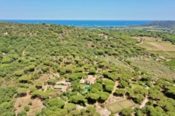 Vue imprenable sur la mer depuis cette propriété située dans un environnement verdoyant.