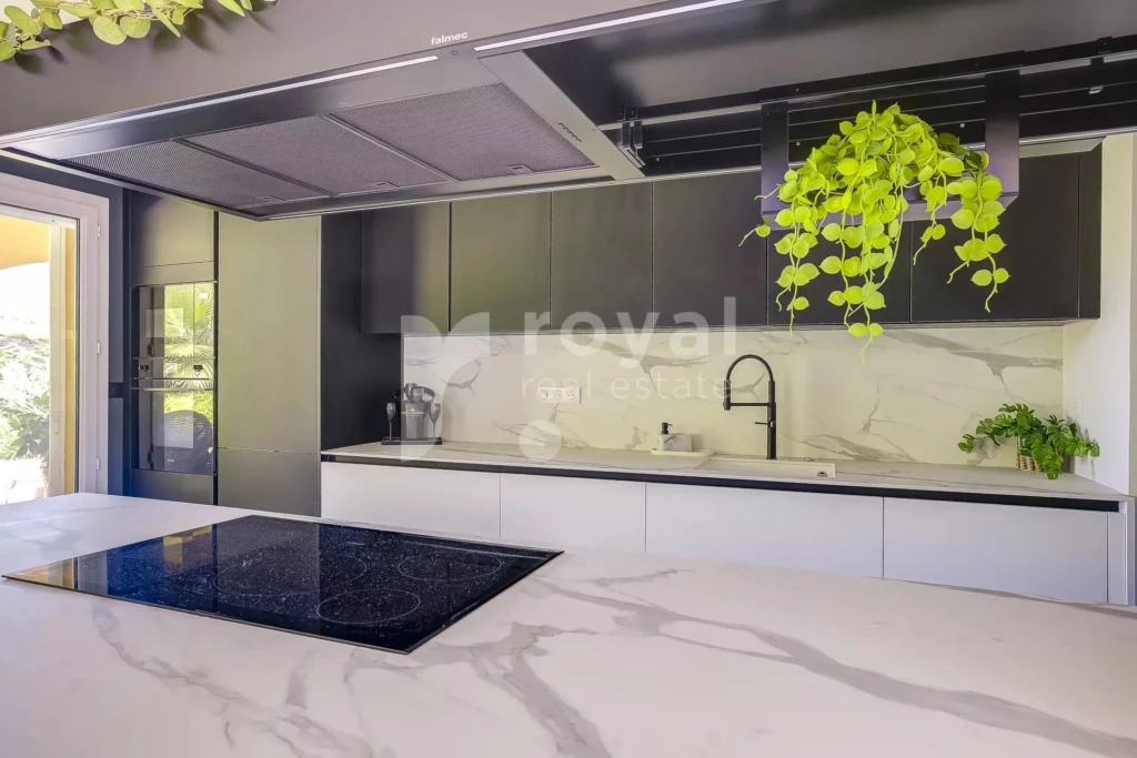 Cuisine moderne et élégante d’une villa rénovée de luxe contemporaine