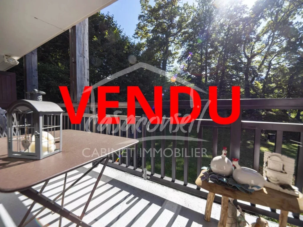 balcon donnant sur jardin et Mont Joly