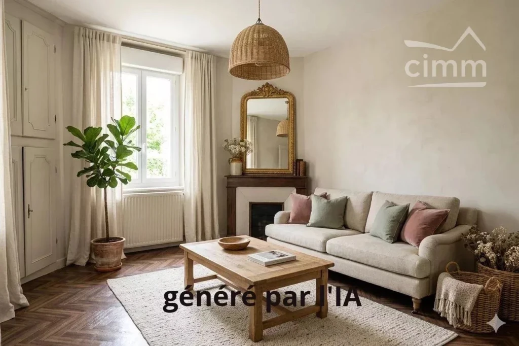 “Photo avec projection d’aménagement (non contractuelle)”