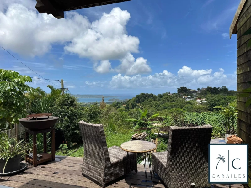 Charmant balcon offrant une vue imprenable sur la nature et la mer.