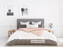 3d rendering. new modern bedroom in a apartment.