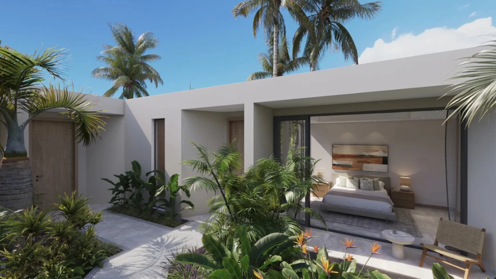 Charmant salon avec vue sur le jardin tropical et espace lumineux. -Elegance Properties