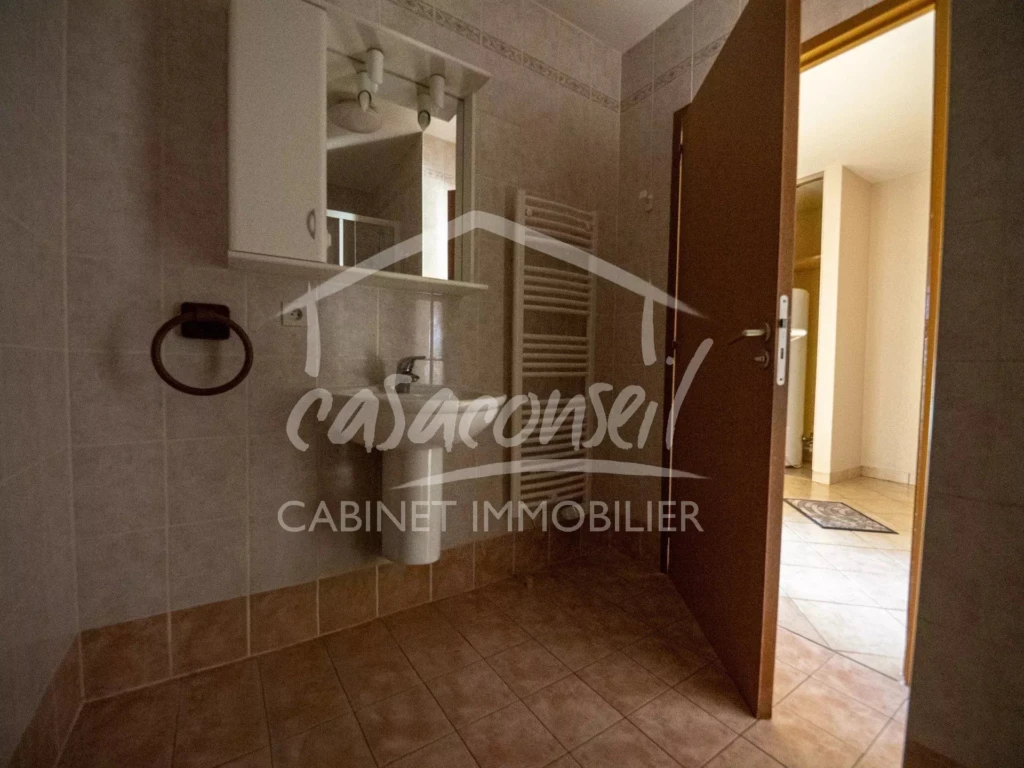 Salle de bains avec douche et WC