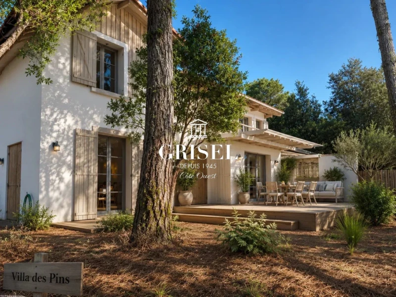 Charmante villa avec un grand jardin et une terrasse ensoleillée.