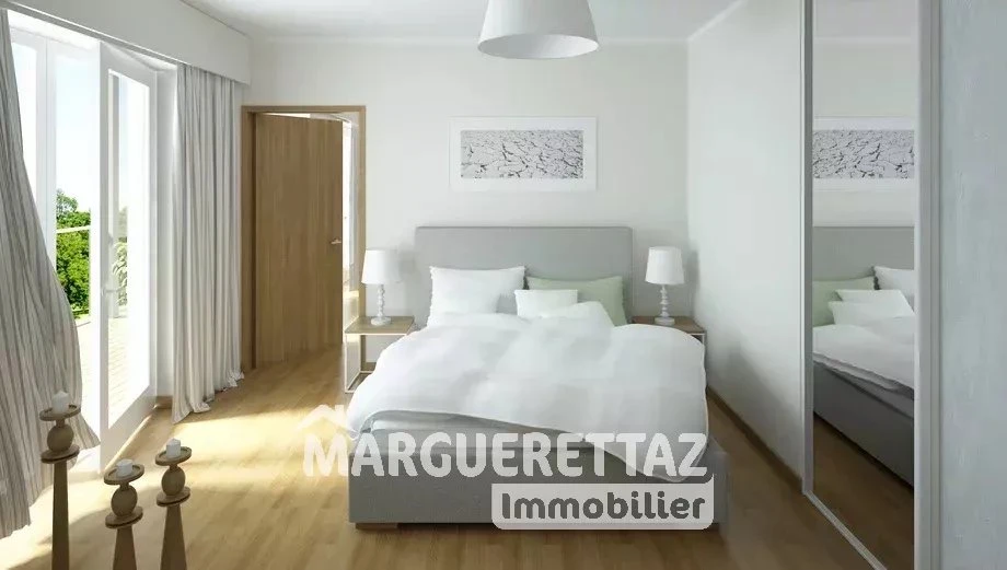 bedroom interior design home house real estate residential living modern contemporary light white decor designer room indoor space style stylish window balcony floor parquet furniture bed blanket curt