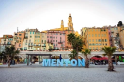 Menton city center sign symbol, France