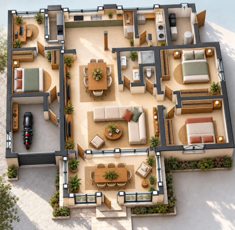 Maison divisé en 2 appartements avec piscine 17