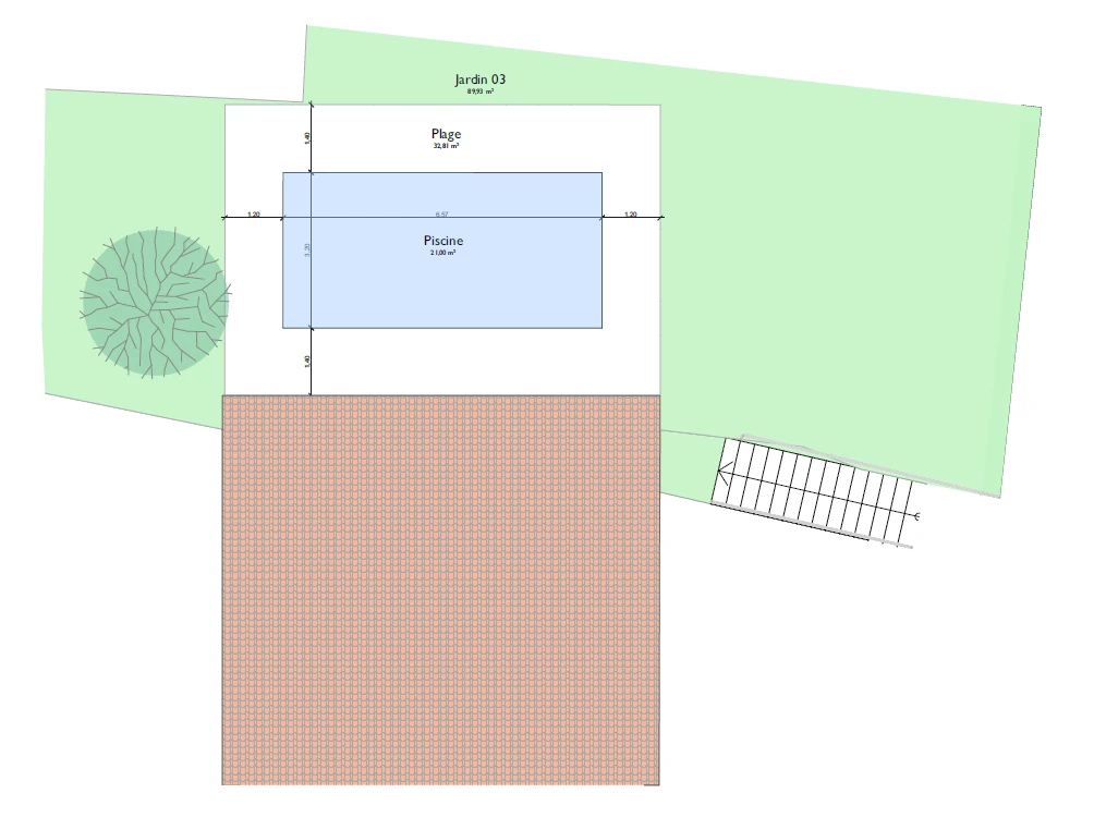 Jardin avec piscine