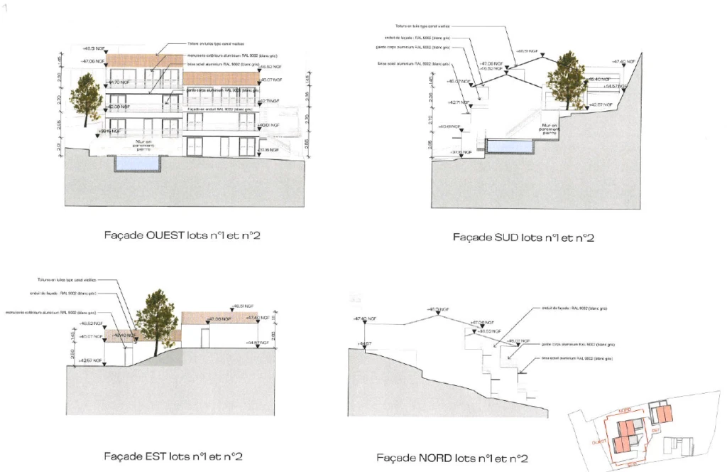 Plan des coupes