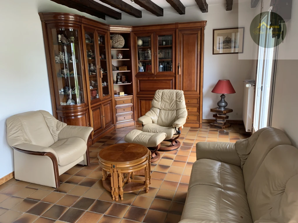 séjour-salon de 53 m2 avec cheminée insert