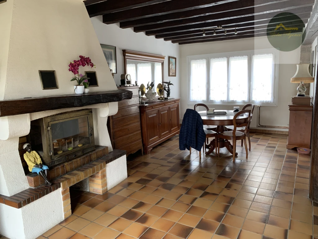 séjour-salon de 53 m2 avec cheminée insert
