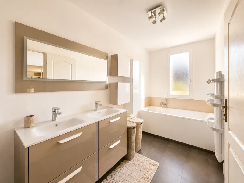 Salle de bains et douche de la suite parentale