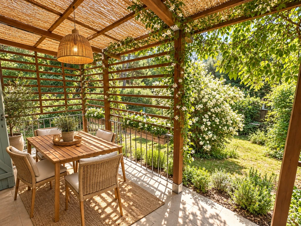 terrasse studio bas de jardin