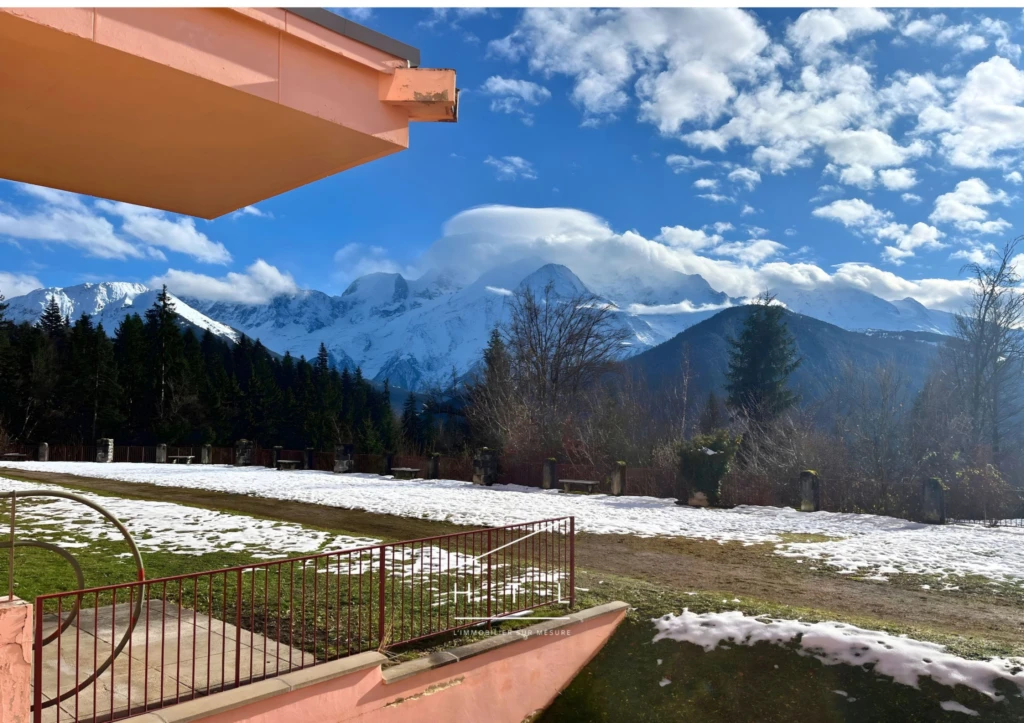 Vue dégagée sur le Mont-Blanc depuis le studio à Passy
