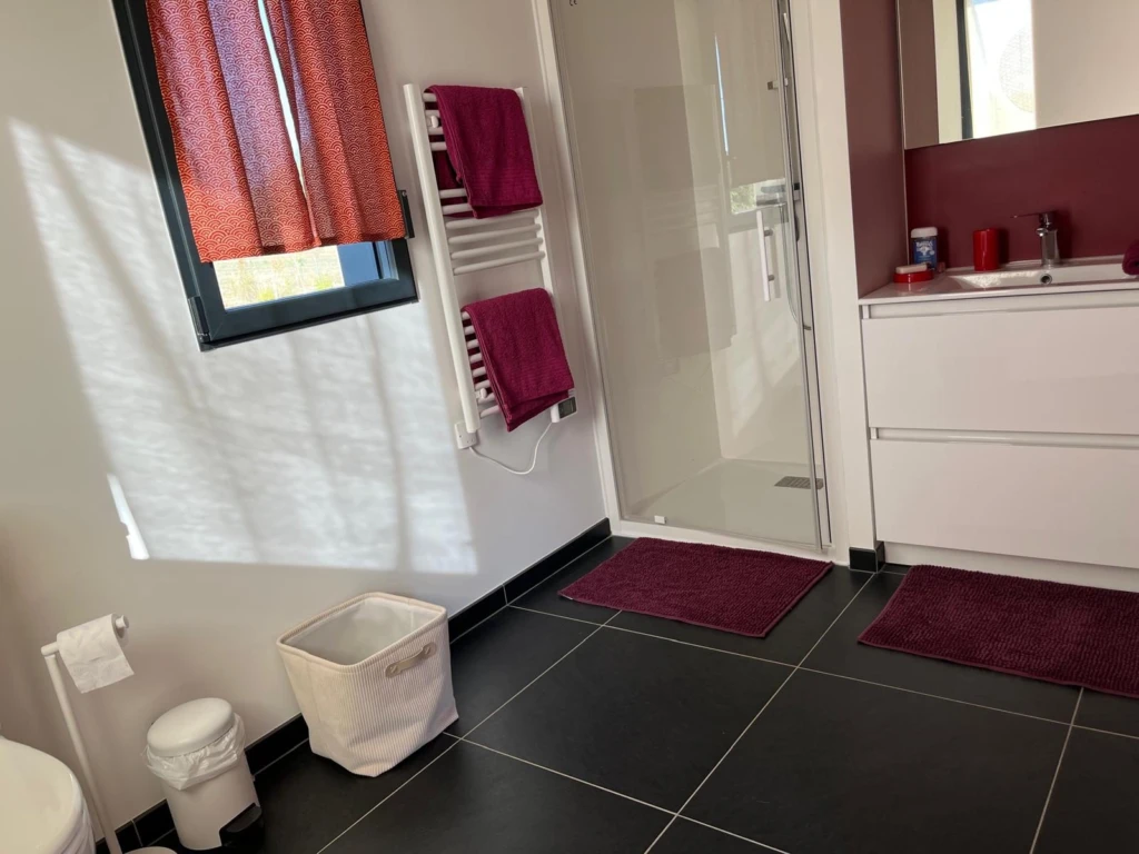 salle d'eau de la chambre rouge
