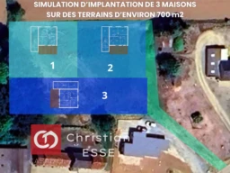 Simulation d'implantation de 3 maisons