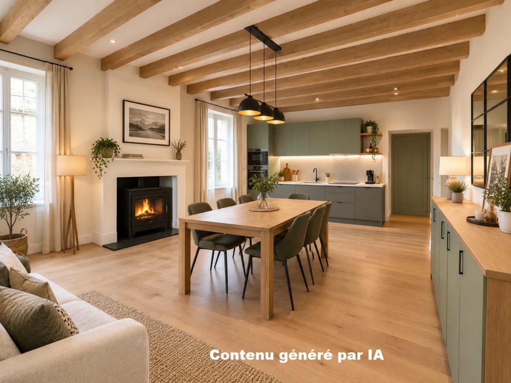 Cuisine, séjour généré par IA