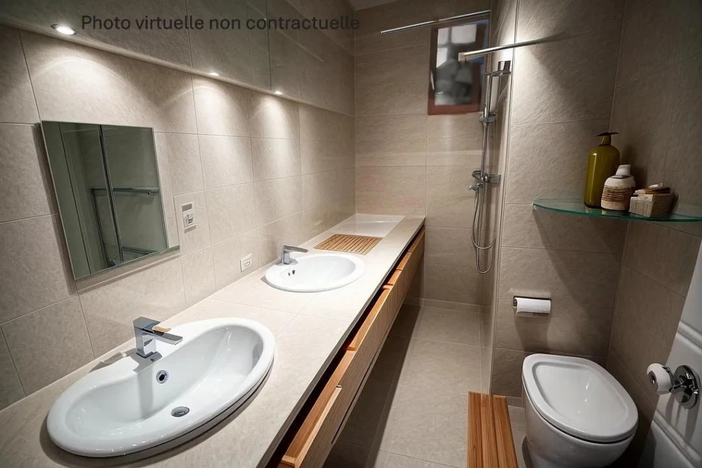 Salle d'eau avec déco d'ambiance