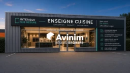Façade avec projection Cuisiniste