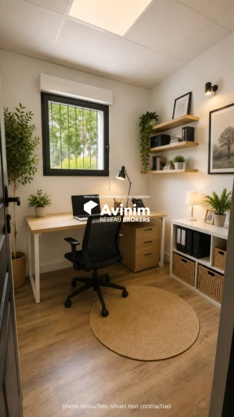 Bureau avec projection aménagement