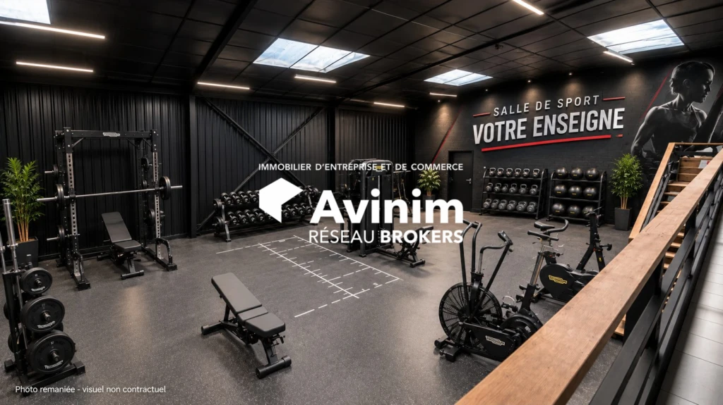 ¨Projection salle de sport aménagée