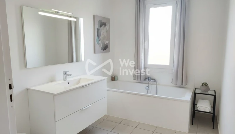 Projection d'un aménagement après rénovation intérieur modifié avec l' IA