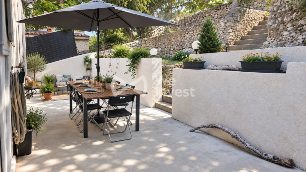 Terrasse vue sur jardin