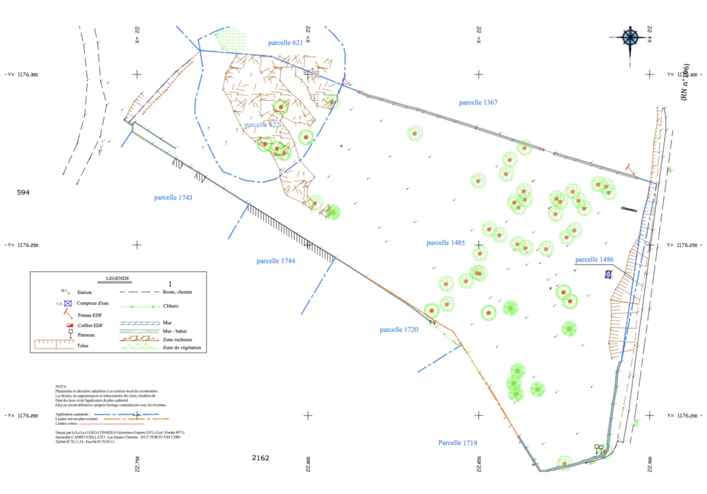 plan de bornage Terrain Tenda Porto Vecchio