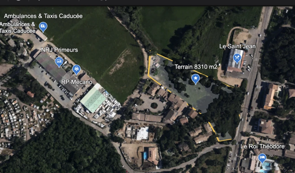 Vue satellite Terrain Tenda Porto Vecchio