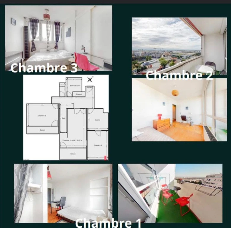 Chambre en colocation dans un grand appartement (loyer tout inclus) 1