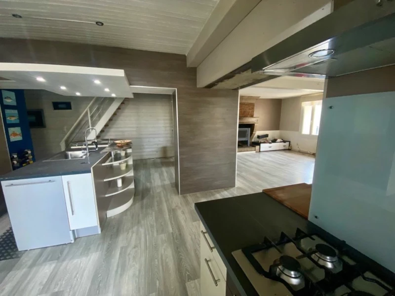 Maison de village, espace jour 80 m², séjour avec