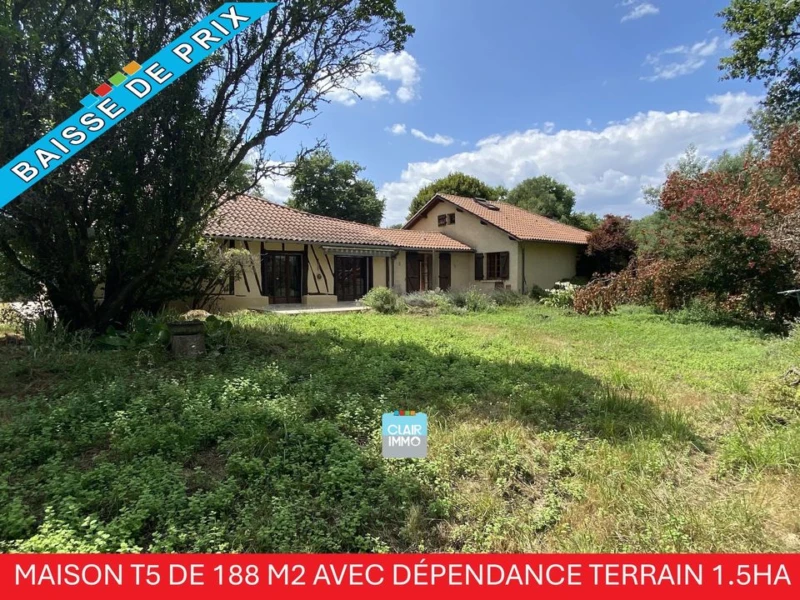 #maison #gers #dépendance #uby #barbotan #terrain
