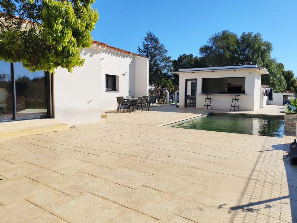 calme, espace, terrain , piscine, plain pied, calm