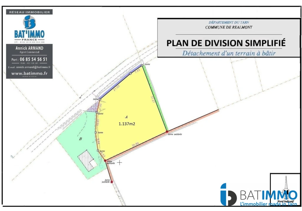 Plan du terrain (Lot A)