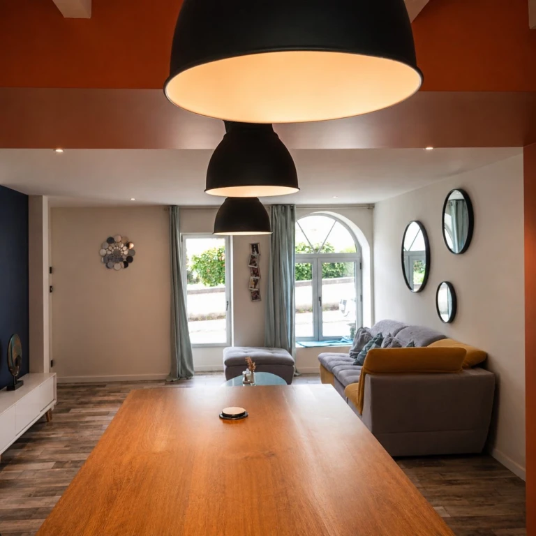 salon contemporain et lumineux
