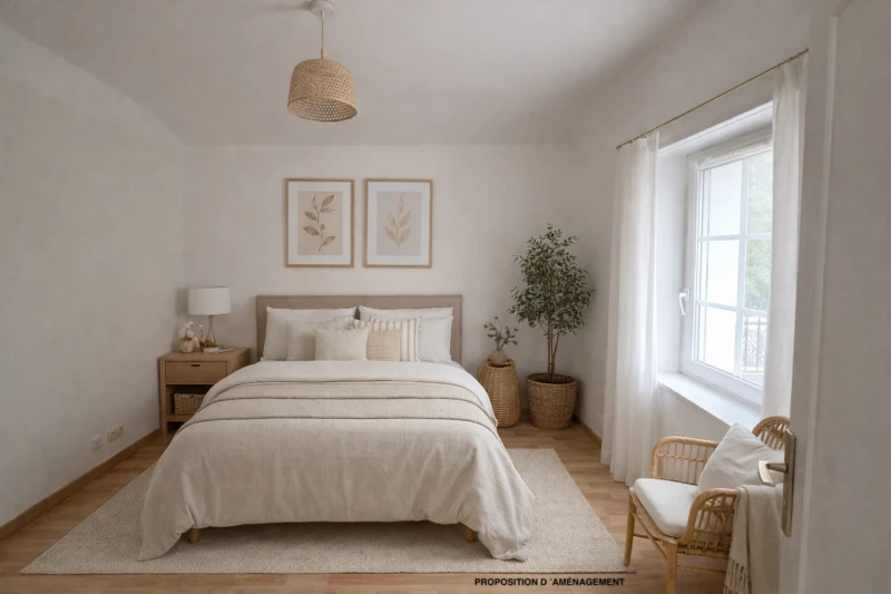 Chambre paisible et lumineuse décorée avec gou?t