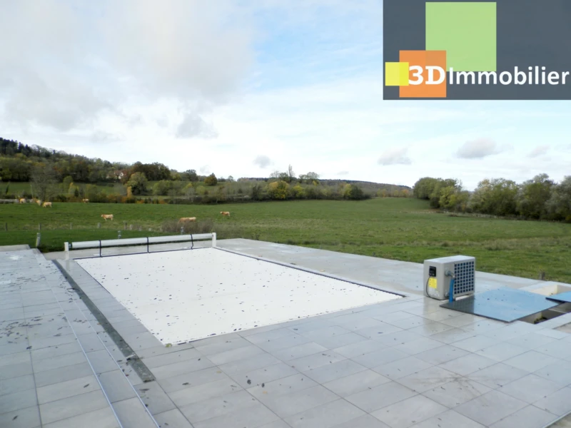 VUE PISCINE CHAUFFÉE 4 X 8 m