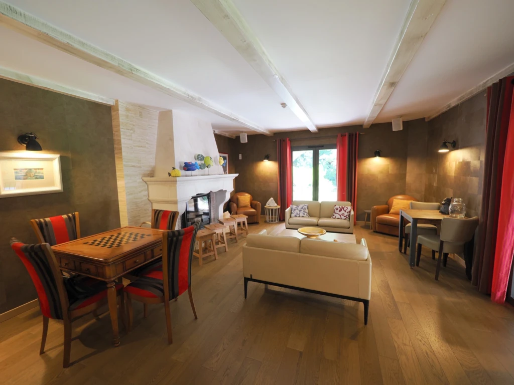 Salon avec cheminée insert