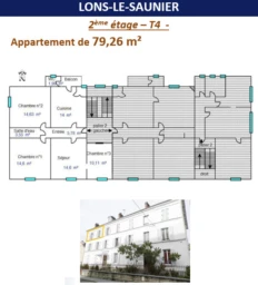 PLAN APPARTEMENT T4 DE 79.26 M²