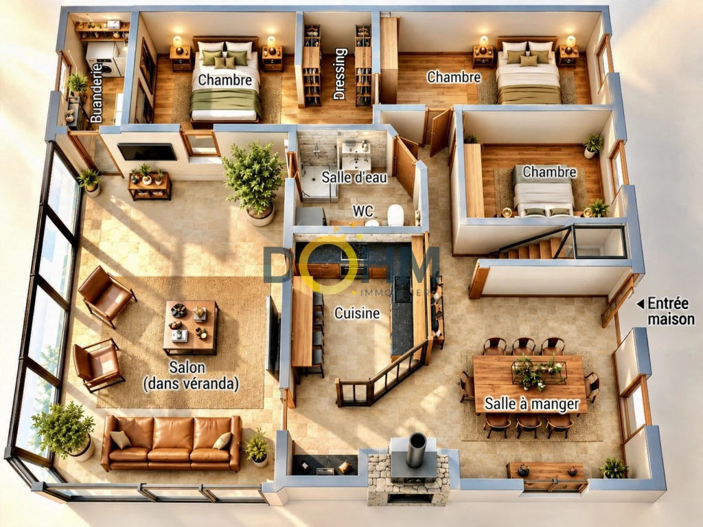 PLAN APRES TRAVAUX CLOISONS CHAMBRES