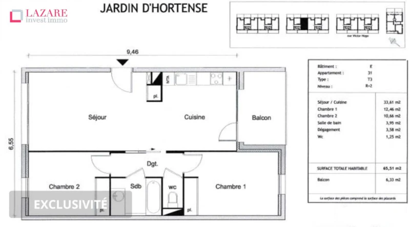 A LOUER T3 récent avec parking 8