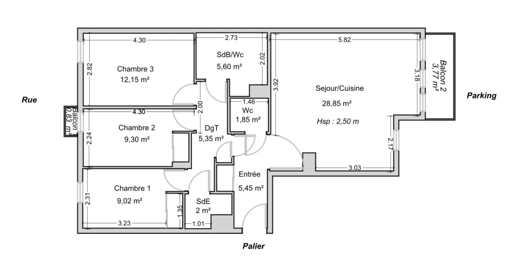 Appartement 4 pièces familial avec balcons 11