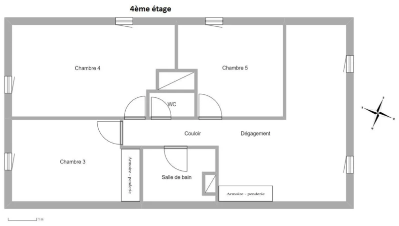 Duplex 137 m2 carrez (168m² sol) 5ch, Pl Alex. 1er 18