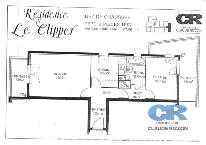 RIVE DE MEURTHE - F2 loué à vendre 2