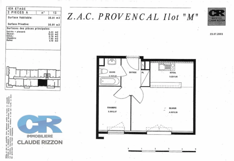HOPITAL CENTRAL - F2A loué à vendre 2