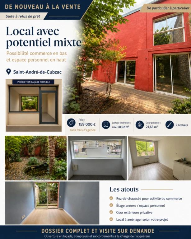 Local professionnel avec étage et terrasse 1